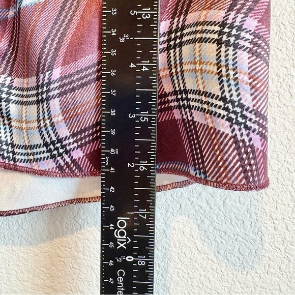 Forever 21 Crop Top Womens Small Plaid Lace Preppy Academia Festival Satin EUC - Picture 7 of 8